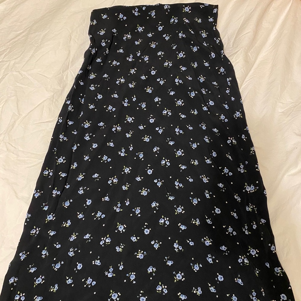brandy melville floral midi skirt